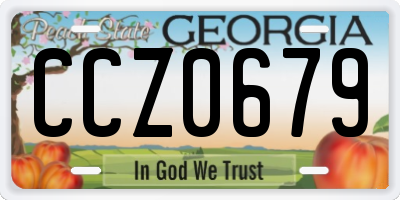 GA license plate CCZ0679