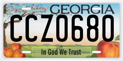 GA license plate CCZ0680