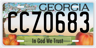 GA license plate CCZ0683