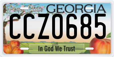 GA license plate CCZ0685