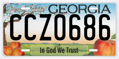 GA license plate CCZ0686