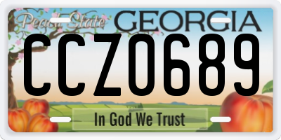 GA license plate CCZ0689