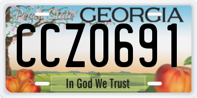 GA license plate CCZ0691