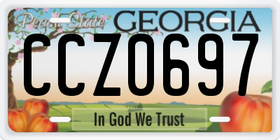 GA license plate CCZ0697