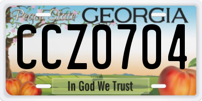 GA license plate CCZ0704