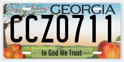 GA license plate CCZ0711