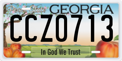 GA license plate CCZ0713