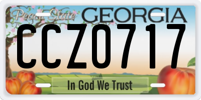 GA license plate CCZ0717