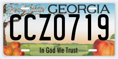 GA license plate CCZ0719