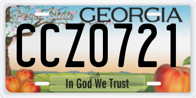 GA license plate CCZ0721
