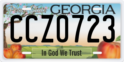 GA license plate CCZ0723