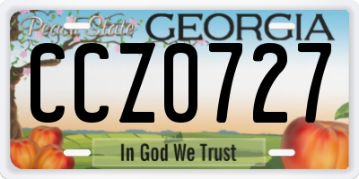 GA license plate CCZ0727
