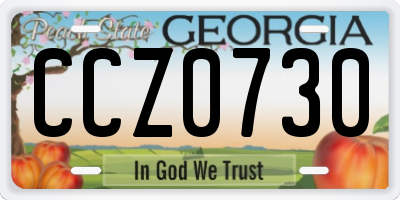 GA license plate CCZ0730