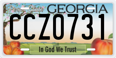GA license plate CCZ0731