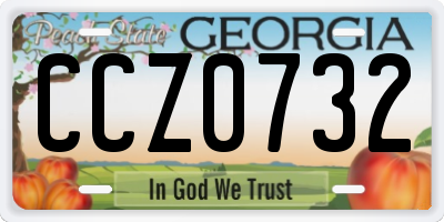 GA license plate CCZ0732