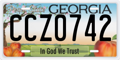 GA license plate CCZ0742