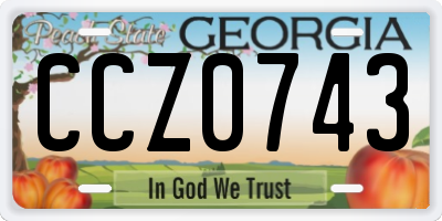 GA license plate CCZ0743