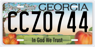 GA license plate CCZ0744
