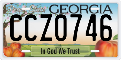 GA license plate CCZ0746
