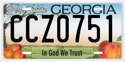GA license plate CCZ0751