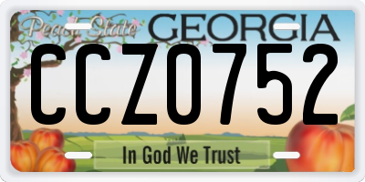 GA license plate CCZ0752