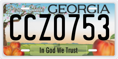 GA license plate CCZ0753