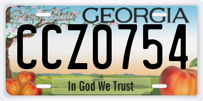 GA license plate CCZ0754