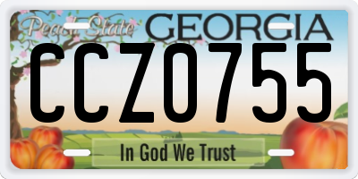 GA license plate CCZ0755