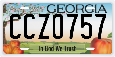 GA license plate CCZ0757