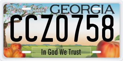 GA license plate CCZ0758