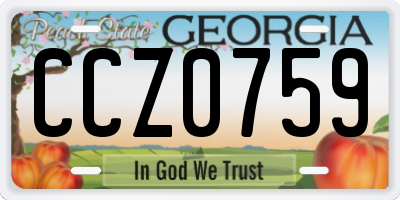 GA license plate CCZ0759