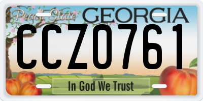 GA license plate CCZ0761