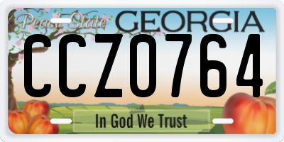 GA license plate CCZ0764