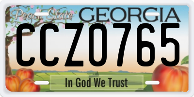 GA license plate CCZ0765