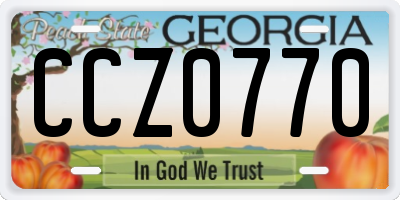 GA license plate CCZ0770