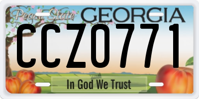 GA license plate CCZ0771