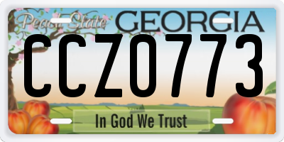 GA license plate CCZ0773