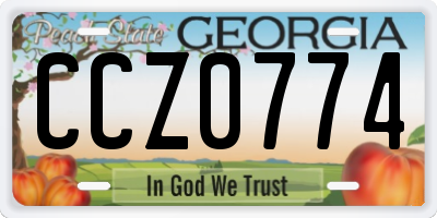 GA license plate CCZ0774