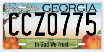 GA license plate CCZ0775