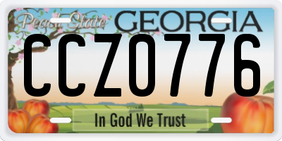 GA license plate CCZ0776