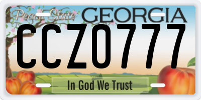 GA license plate CCZ0777