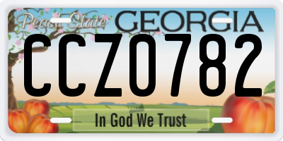 GA license plate CCZ0782