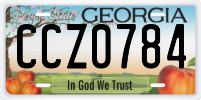 GA license plate CCZ0784