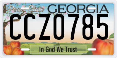 GA license plate CCZ0785