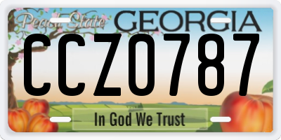 GA license plate CCZ0787