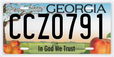 GA license plate CCZ0791