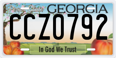GA license plate CCZ0792