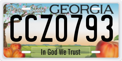 GA license plate CCZ0793