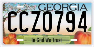 GA license plate CCZ0794