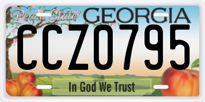 GA license plate CCZ0795